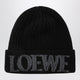 Loewe Black Wool Beanie With Logo Embroidery