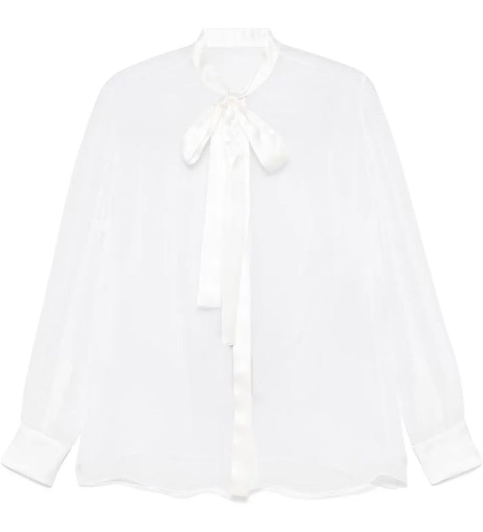 Dolce & Gabbana White Silk Chiffon Shirt