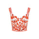 Dolce & Gabbana Orange And White Charmeuse Maiolica Top