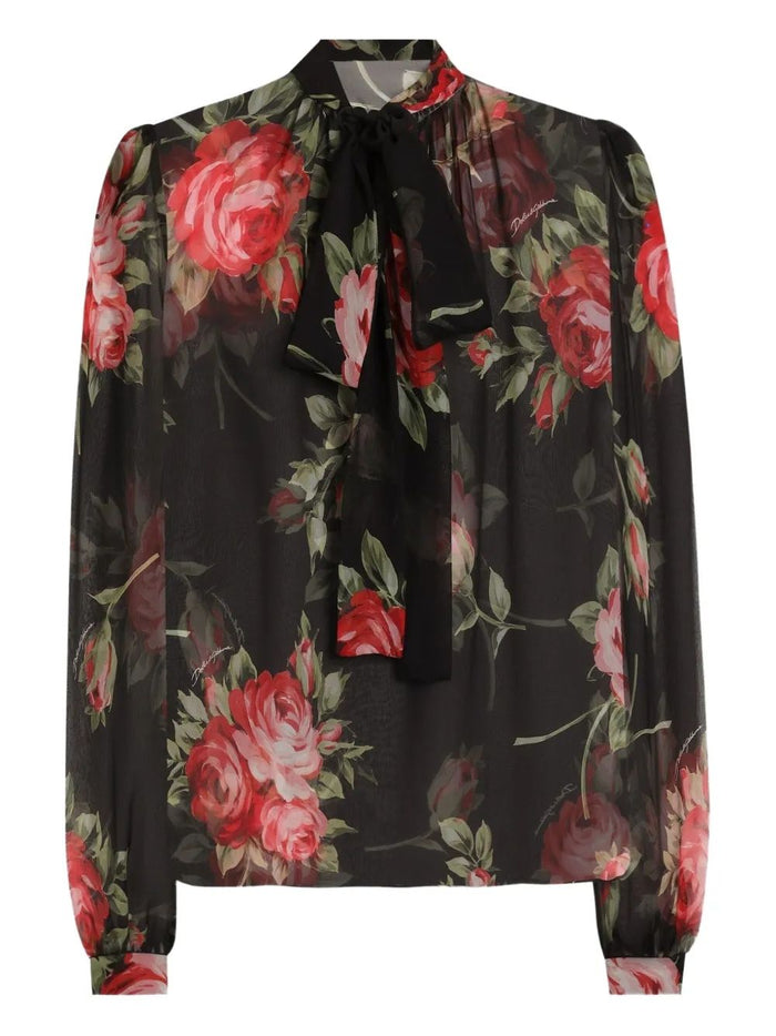 Dolce & Gabbana Rose Bouquet Print Top