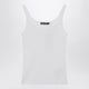 Dolce & Gabbana White Ribbed Tank Top With Embroidered Logo
