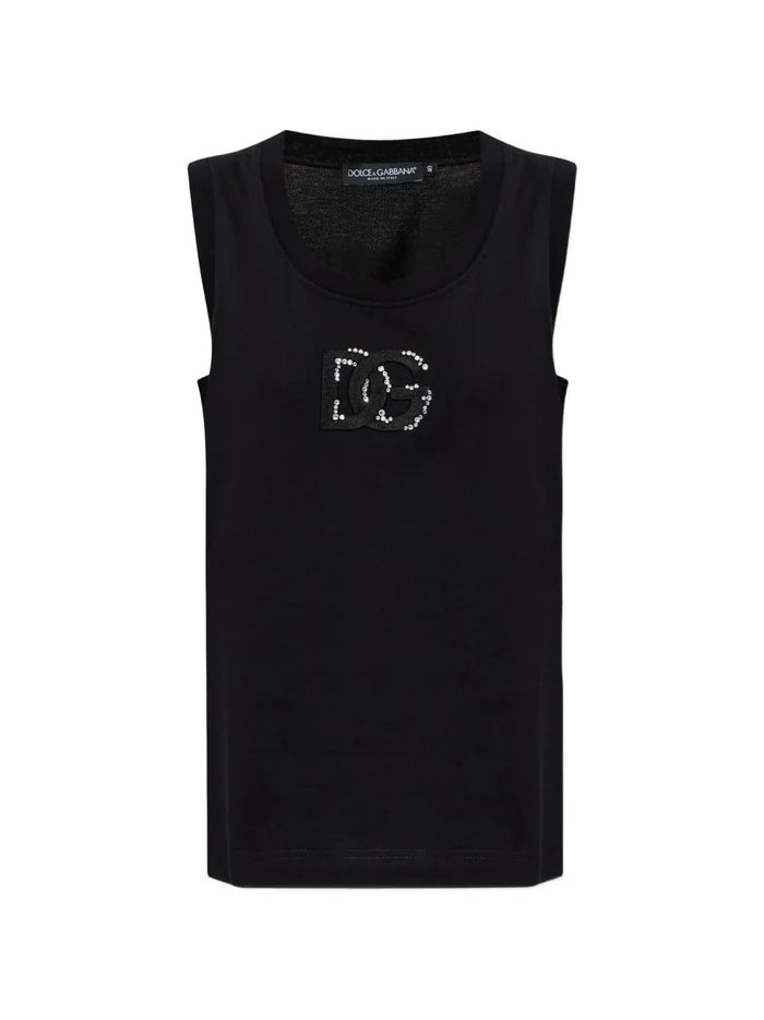 Dolce & Gabbana Black Cotton Tank Top