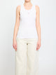Dolce & Gabbana Ribbed Tank Top With Dg Embroidery And Rhinestones
