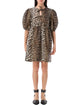Ganni Ganni Leopard Tie String Mini Dress