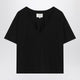 Loulou De Saison Tshirt Con Scollo A V In Cotone Nera