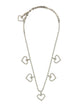 Alessandra Rich Crystal Necklace With Heart Pendants