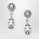 Alessandra Rich Silvertone Clip Earrings With Pearl And Crystal Pendant