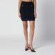 Alessandra Rich Navy Blue Merino Wool Knit Mini Skirt