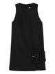Ami Black Belt Detail Buckle Dress