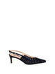 Roberto Festa Slingback In Blue Navy Suede