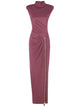Balmain Zipped Compact Jersey Slit Long Dress