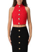 Balmain Red Wool Blend Tops