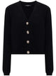 Balmain Black Wool Polyamide Short Cardigan