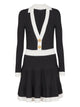 Balmain Long Sleeves V-Neck Flare Knit Dress