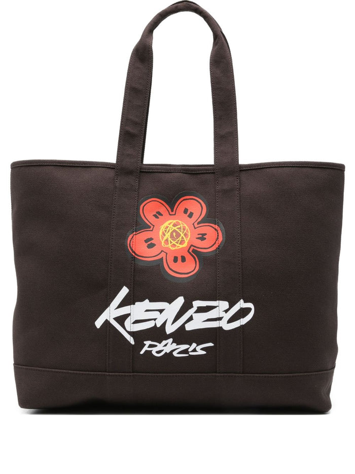 Kenzo Logo Cotton Tote Bag