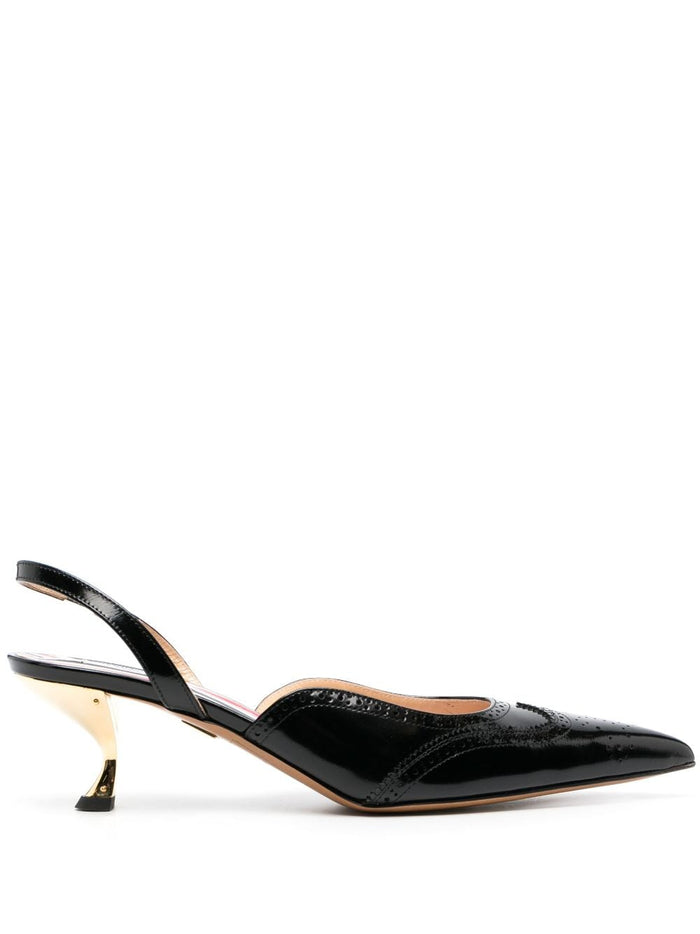 Thom Browne Black Calf Leather Pointed-Toe Pumps