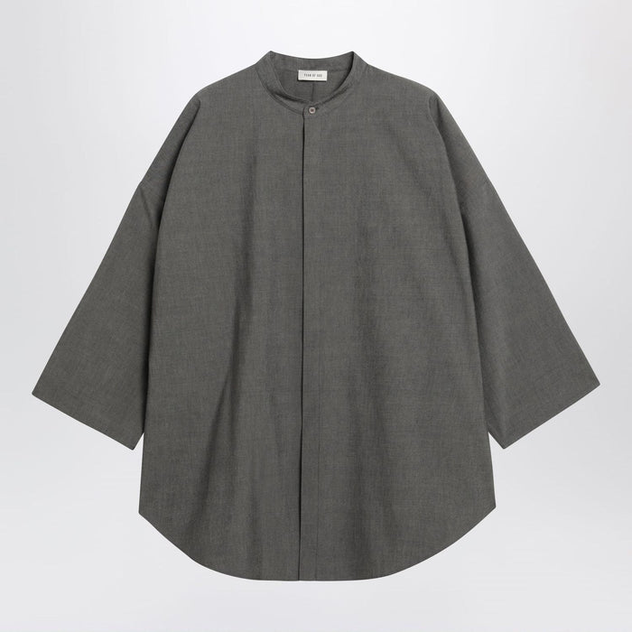 Fear Of God Relaxed Mandarin Shirt In Wool Blend
