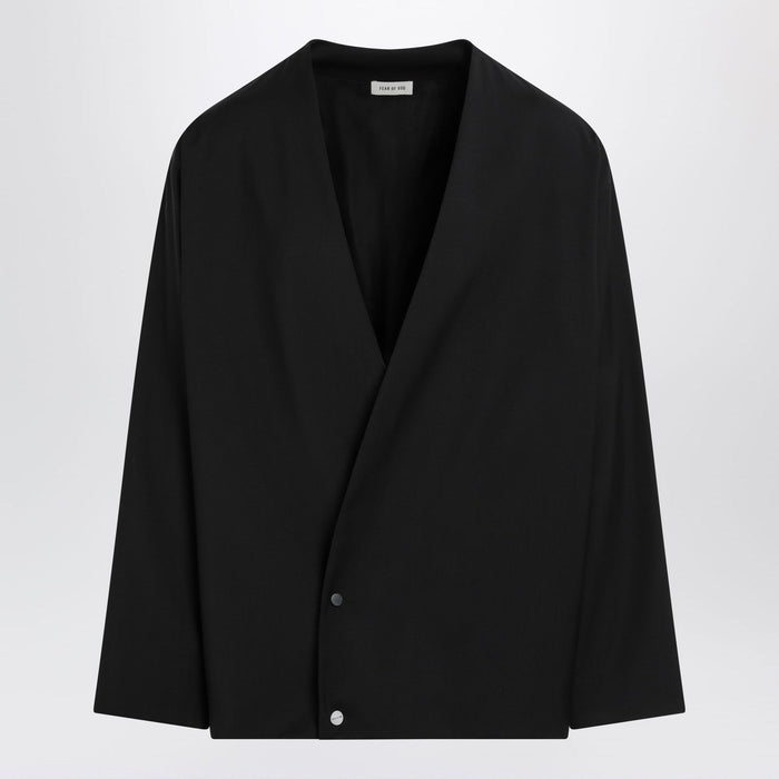 Fear Of God Black Wool Jacket With Shawl Collar