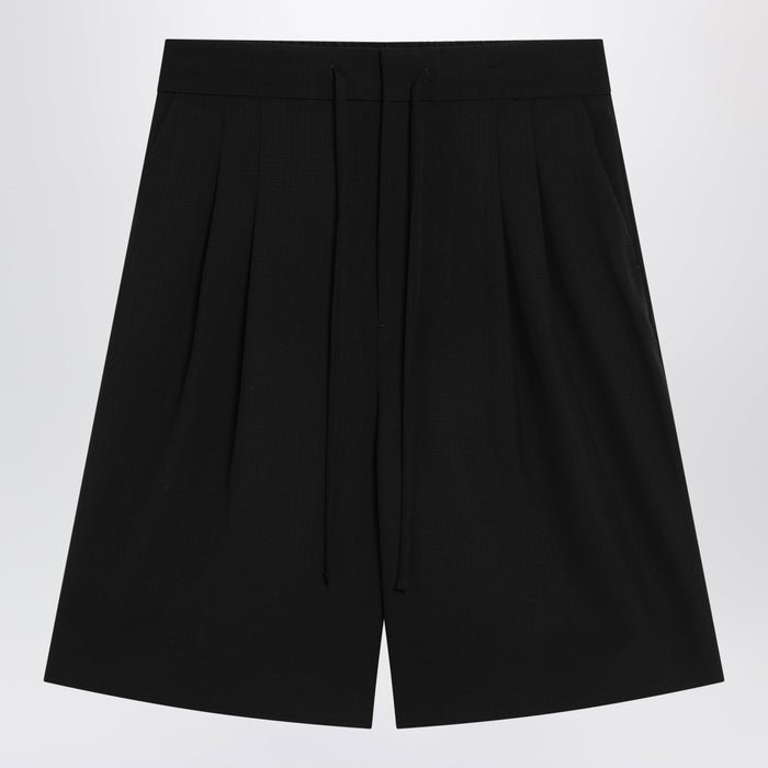Fear Of God Black Baggy Wool Bermuda Shorts
