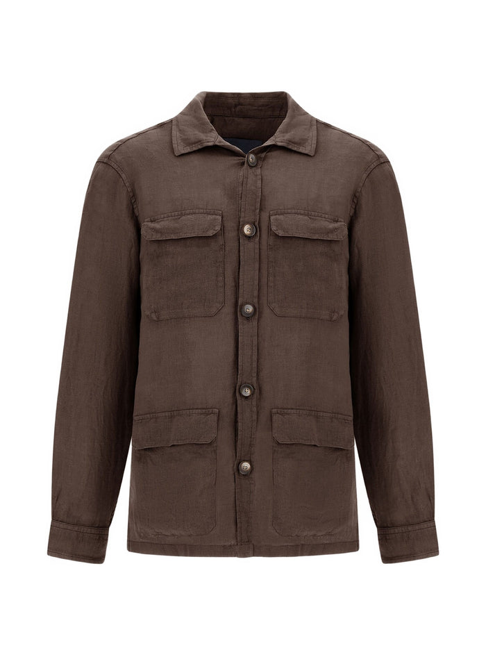 Herno Linen Flap-Pocket Shirt Jacket