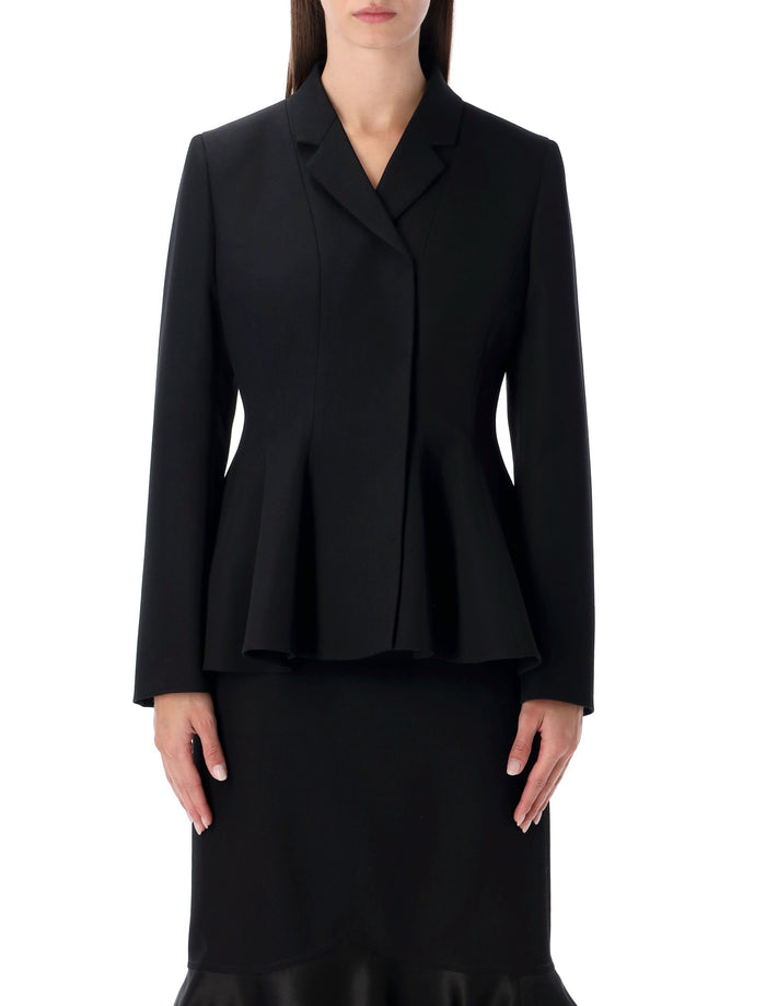 Fendi Fendi Black Wool Tailored Peplum Jacket
