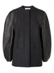 Fendi Grey Wool Nappa Leather Coat