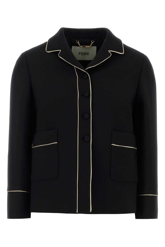 Fendi Black Wool Blend Blazer
