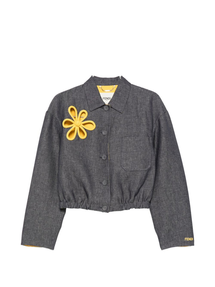 Fendi Embroidered Denim Jacket