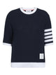 Thom Browne Textured Cotton Piqué 4-Bar T-Shirt