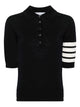 Thom Browne Relaxed Fit Polo With 4 Bar In Fine Merino Wool