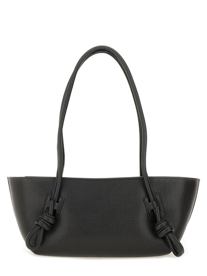 Hereu Black Leather Shoulder Bag