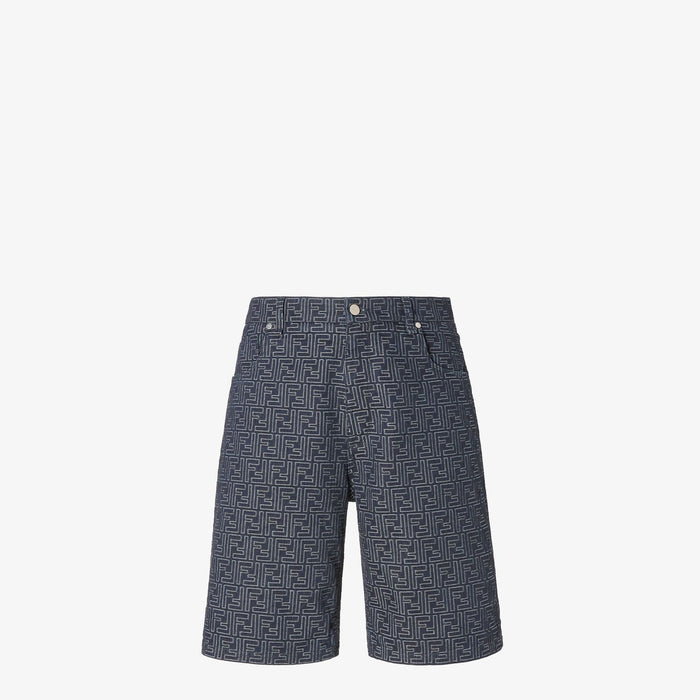 Fendi Blue Cotton Short Pants Casual