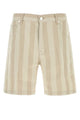 Fendi Embroidered Canvas Bermuda Shorts