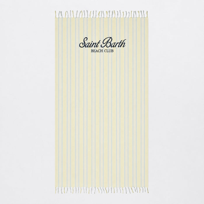 Mc2 Saint Barth Striped Foutas Light Beach Towel With Logo