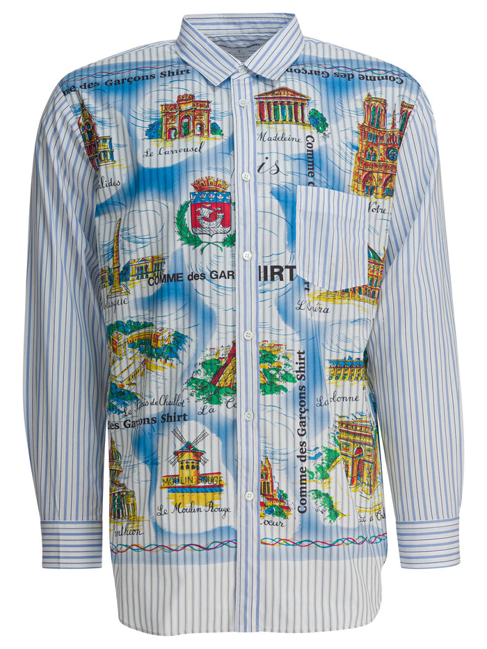 Comme Des Garçons Shirt Light Blue Striped Shirt