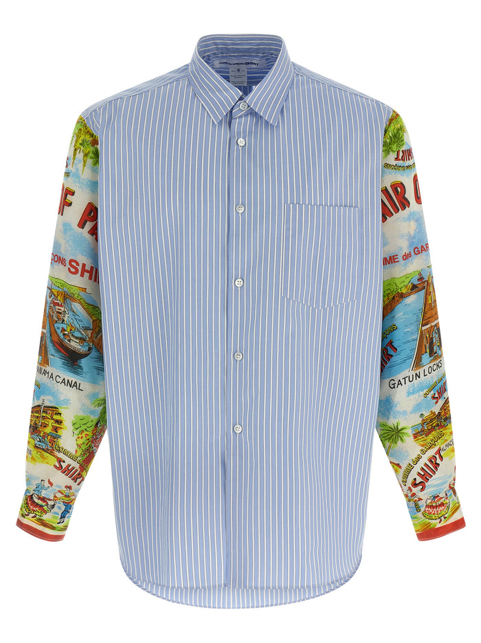 Comme Des Garcons Shirt Patterned Sleeve Shirt