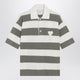 Ami Paris Ami De Coeur Striped Cotton Knit Polo Shirt