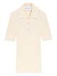 Ami White Cream Ribbed Knit Shirt