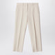 Fendi Cream Beige Wool And Silk Trousers
