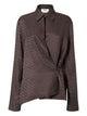 Fendi Silk Ff Jacquard Crossover Shirt