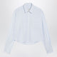 Ami Paris Blue/White Striped Ami De Cœur Cropped Shirt