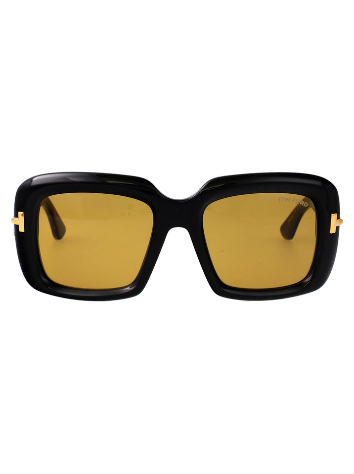 Tom Ford Nero Lucido / Marrone Acetate Sunglasses