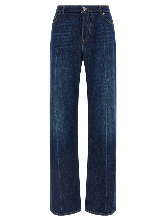Dolce & Gabbana Stretched Pleated Trompe L'oeil Jeans