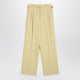Ami Paris Wide Lime-Coloured Wool Trousers
