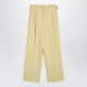 Ami Paris Wide Lime-Coloured Wool Trousers