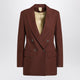 Max Mara Earth-Tone Jacket In Wool Grain De Poudre
