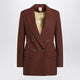 Max Mara Earth-Tone Jacket In Wool Grain De Poudre