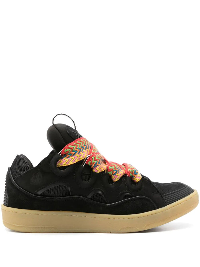 Lanvin Curb Black Calf Leather Sneakers