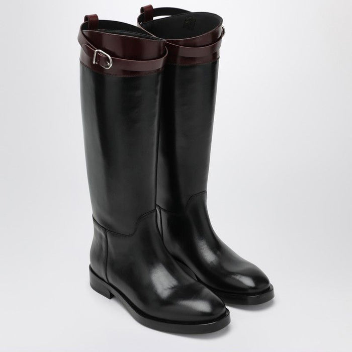 Durazzi Milano Black/Burgundy Twotone Boots