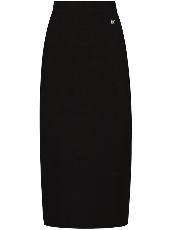 Dolce & Gabbana Black Longuette Viscose Skirt